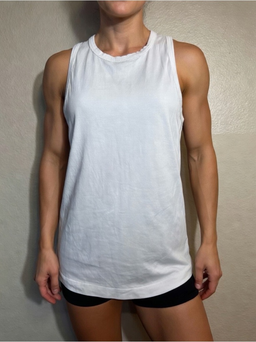 Z by Zella White Sleeveless Cotton Racker back Tank Top
